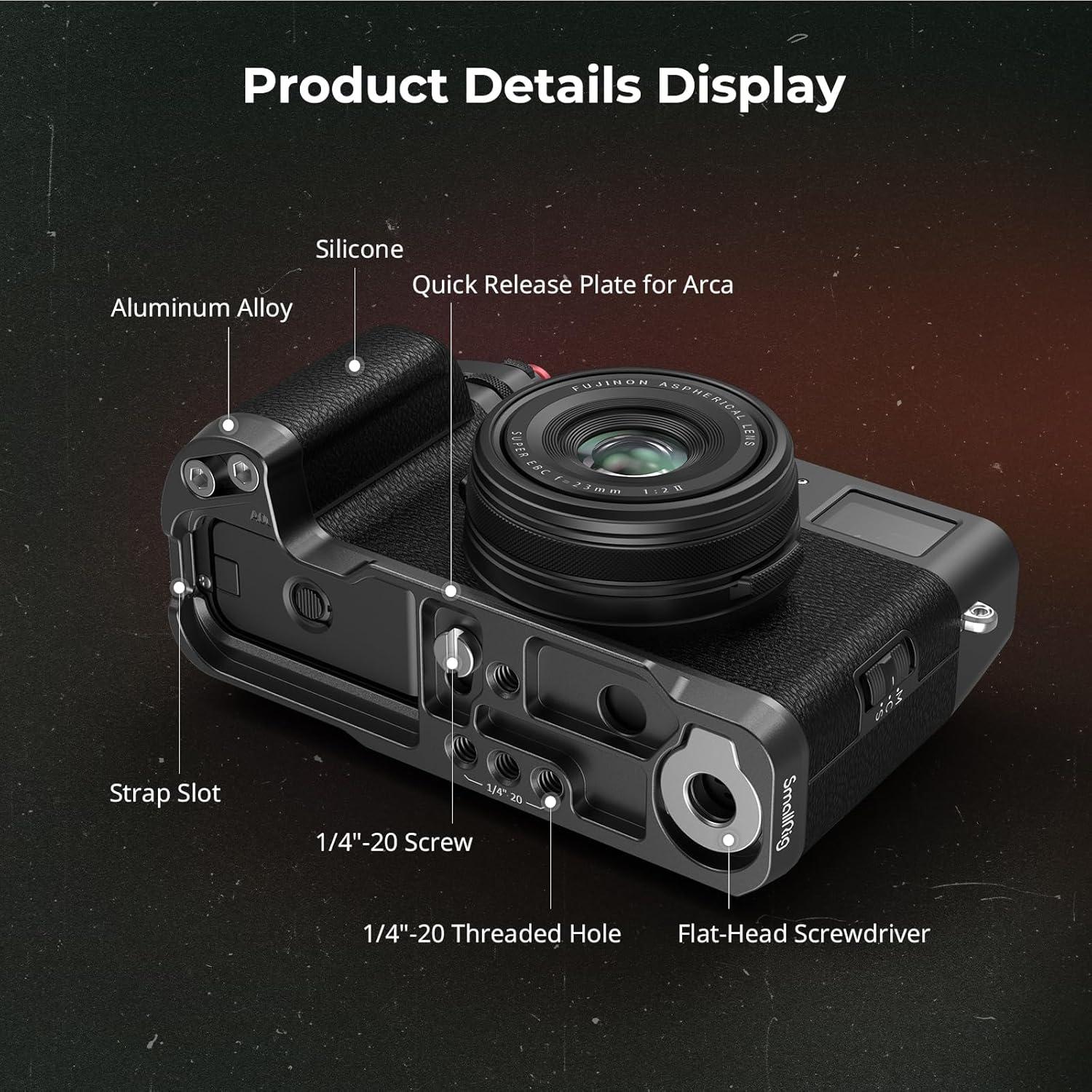 Mango en L SmallRig 4556 para FUJIFILM X100VI/X100V Negro