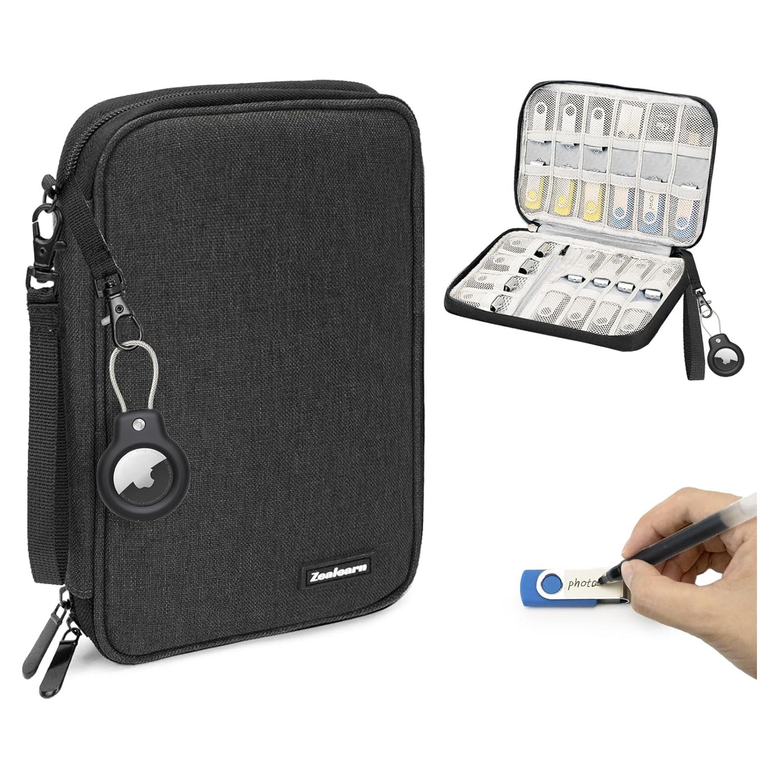 Funda Organizador USB Zealearn 24 Ranuras Negra Compacta