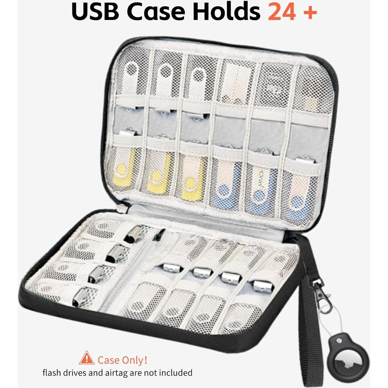 Funda Organizador USB Zealearn 24 Ranuras Negra Compacta