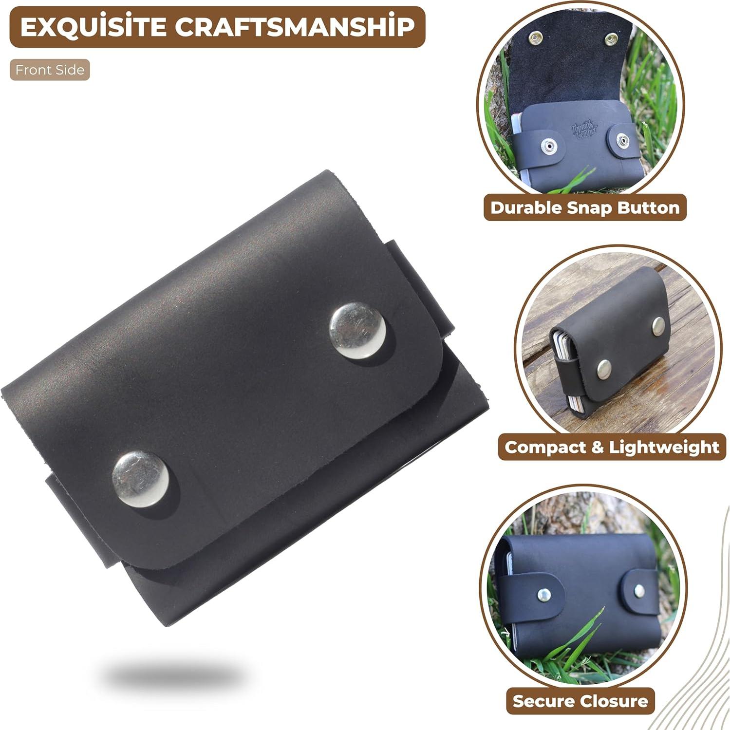 Billetera Slim de Cuero Genuino Toprank - Minimalista Unisex