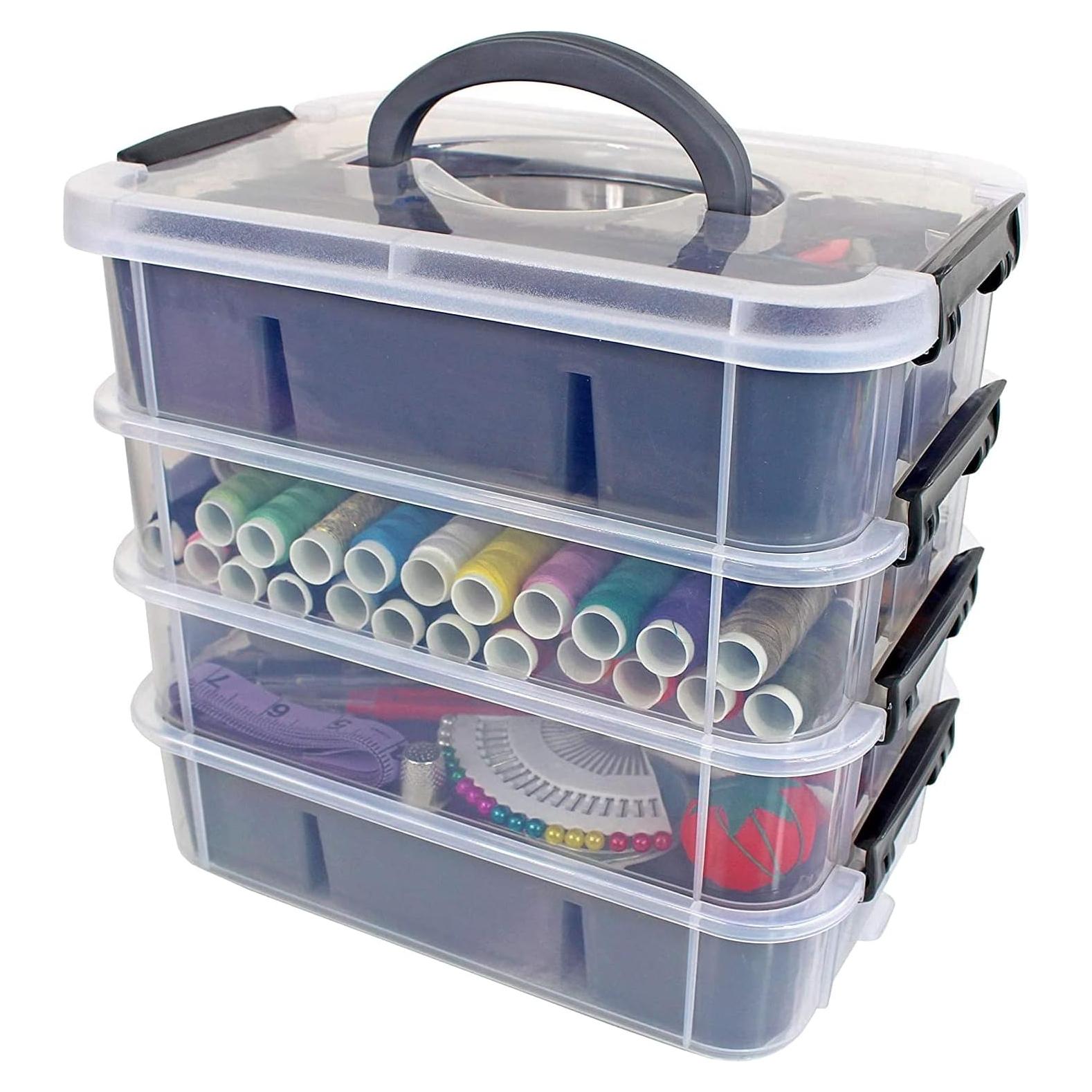 Contenedor de Almacenamiento Apilable Bins & Things 4 Bandejas