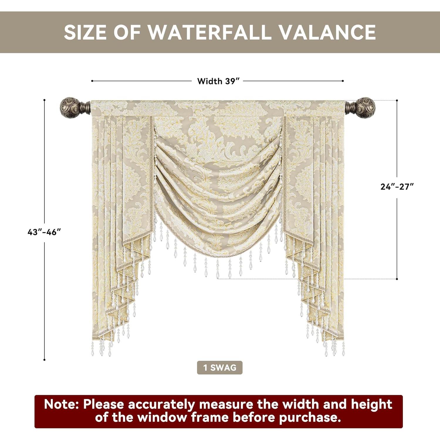 Valance de lujo Jacquard Loom and Mill 99x114cm Beige