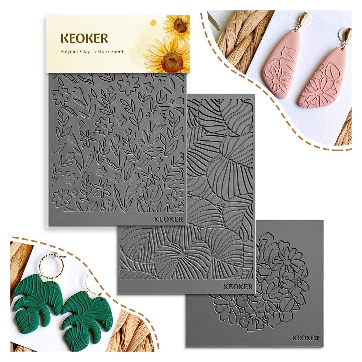 Hojas de Textura de Arcilla Polimérica Keoker - 3 Piezas