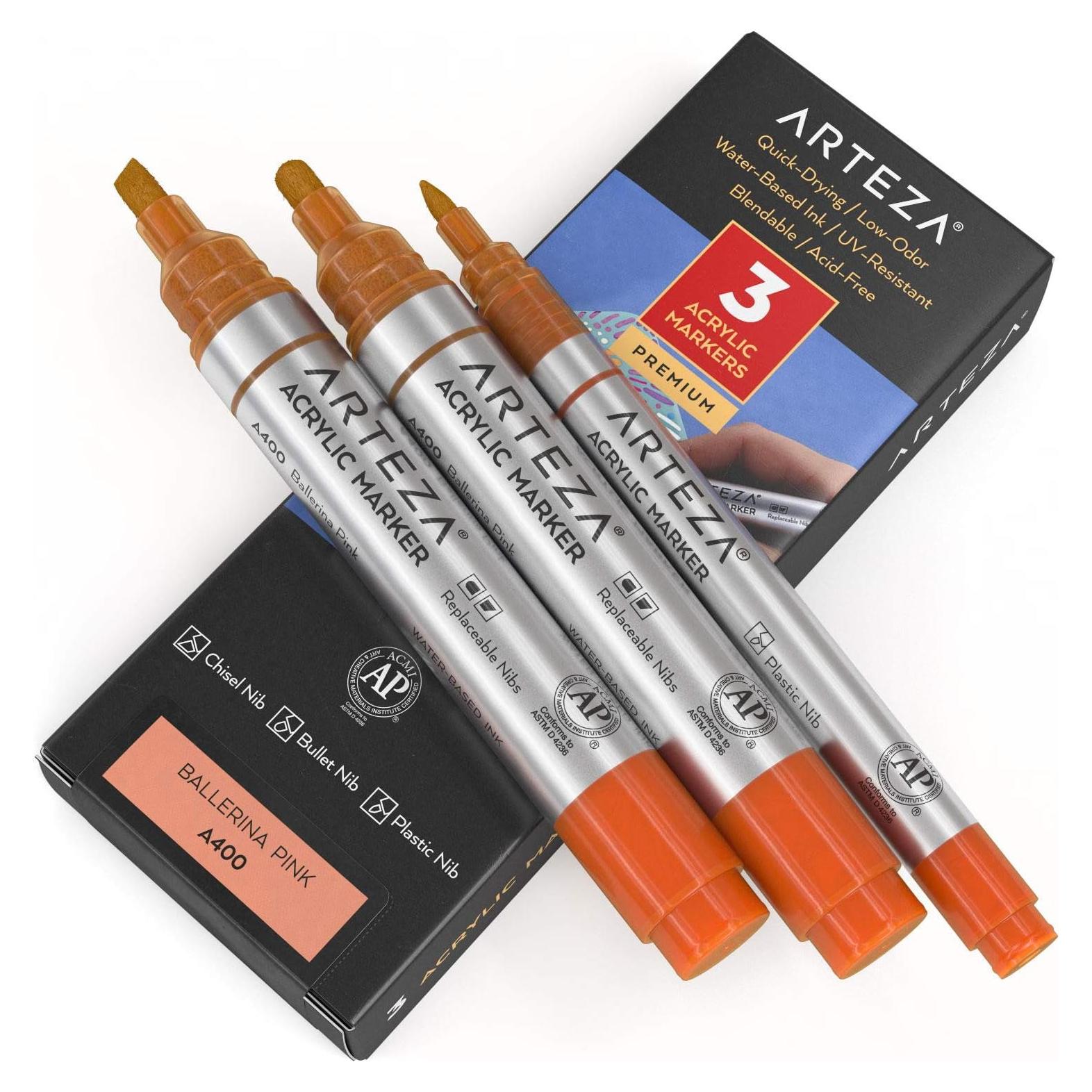 Marcadores de Pintura Acrílica ARTEZA Rosa Bailarina A400 - Paquete de 3