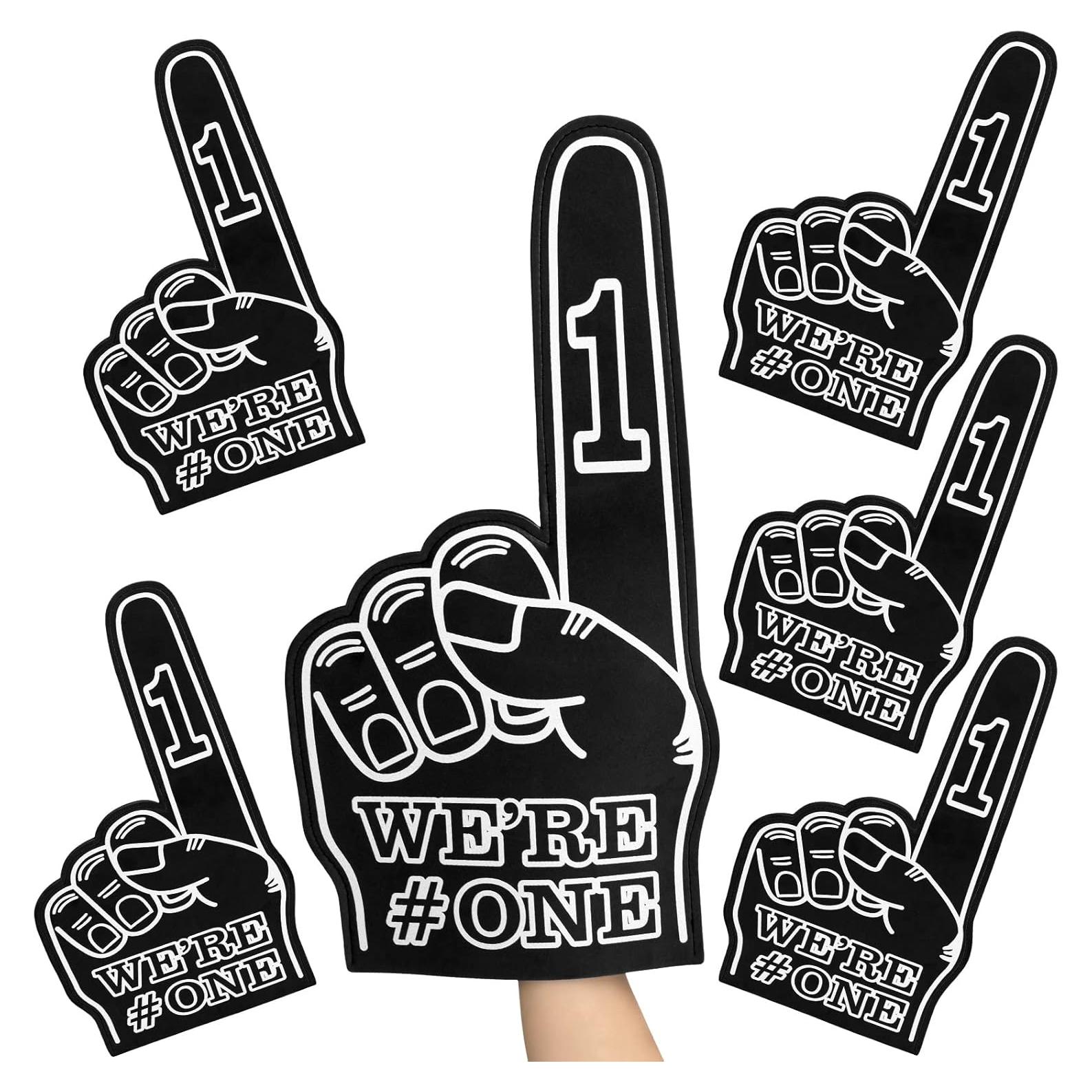 Dedo de Espuma Gigante Sotiff Paquete de 6 23x46cm Negro