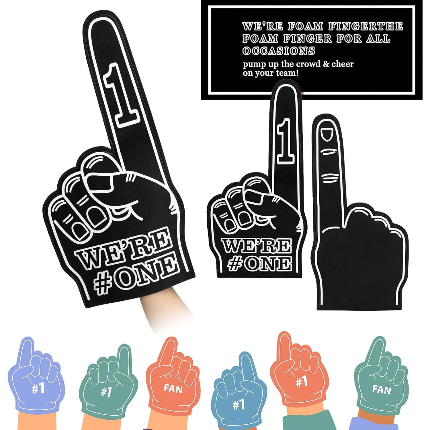 Dedo de Espuma Gigante Sotiff Paquete de 6 23x46cm Negro