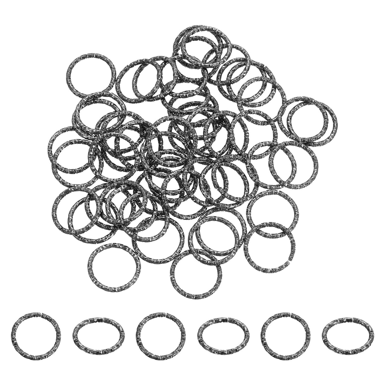 Anillas Abiertas uxcell 15mm Metal Negro 50Pcs para Joyería DIY