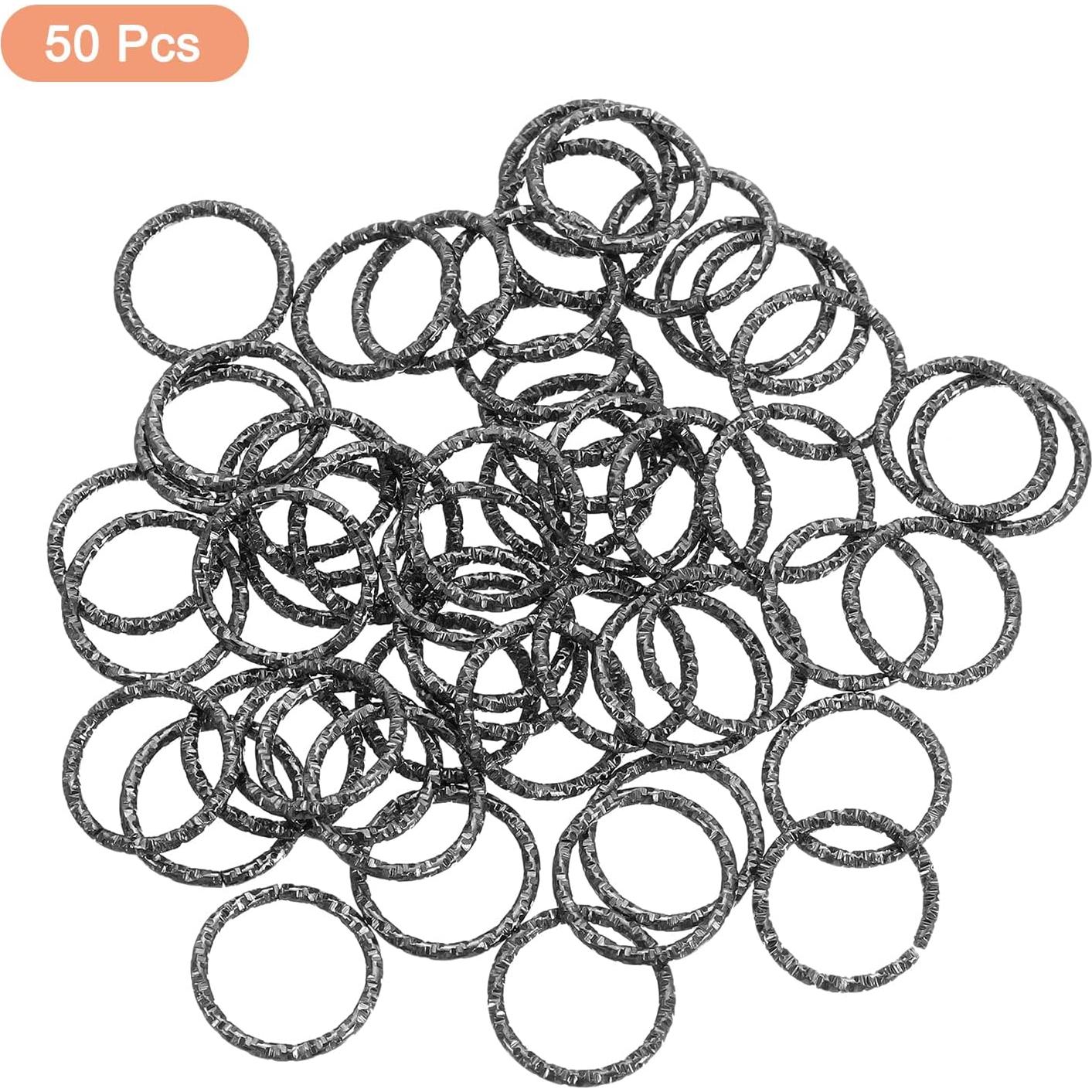 Anillas Abiertas uxcell 15mm Metal Negro 50Pcs para Joyería DIY