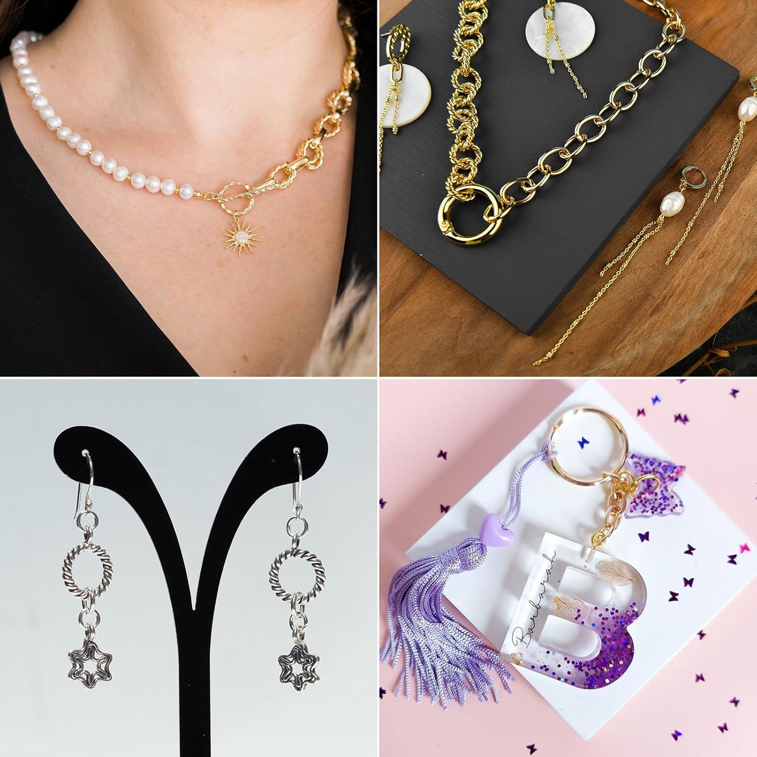 Anillas Abiertas uxcell 15mm Metal Negro 50Pcs para Joyería DIY