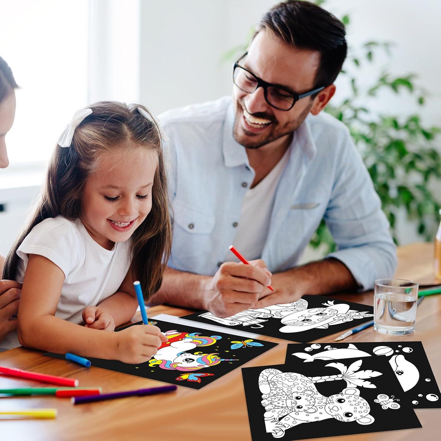 Zhanmai 48 Pósters de Colorear de Terciopelo para Niños