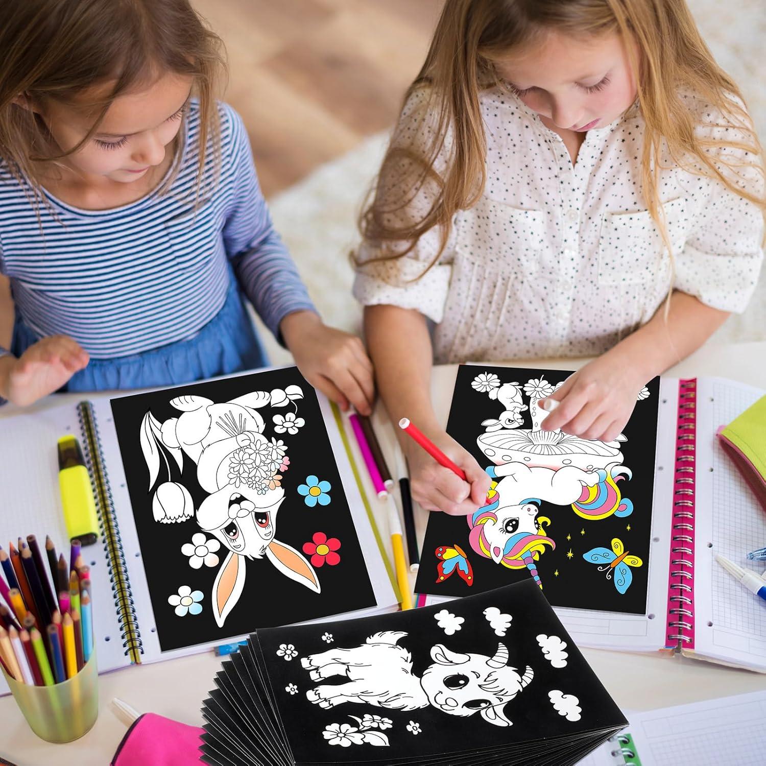 Zhanmai 48 Pósters de Colorear de Terciopelo para Niños
