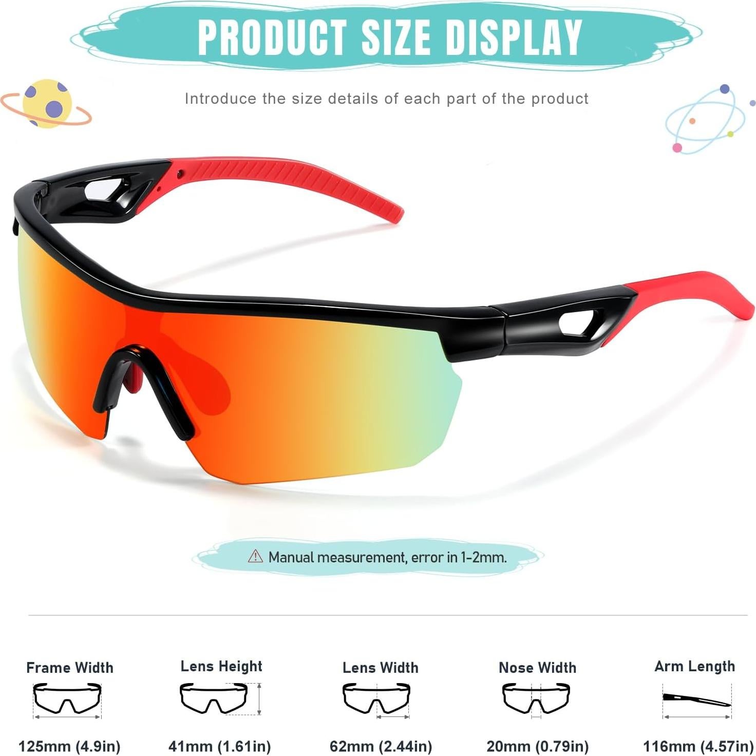 Gafas de sol polarizadas Vcarsian UV400 para niños 3-9 años