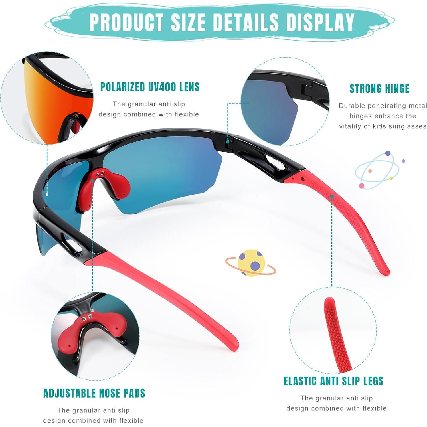 Gafas de sol polarizadas Vcarsian UV400 para niños 3-9 años