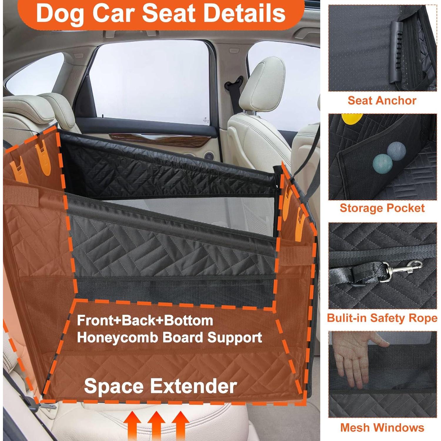 Hamaca para Perros Mediana RZFFJ - Funda Asiento Trasero Negra