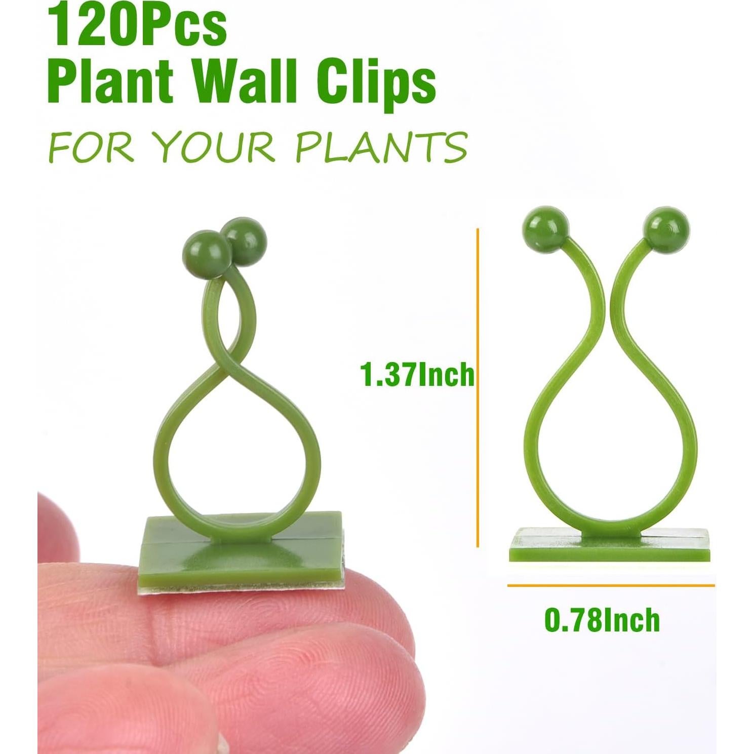 Clips de Pared para Plantas ALLWIN - 120 Piezas Verde