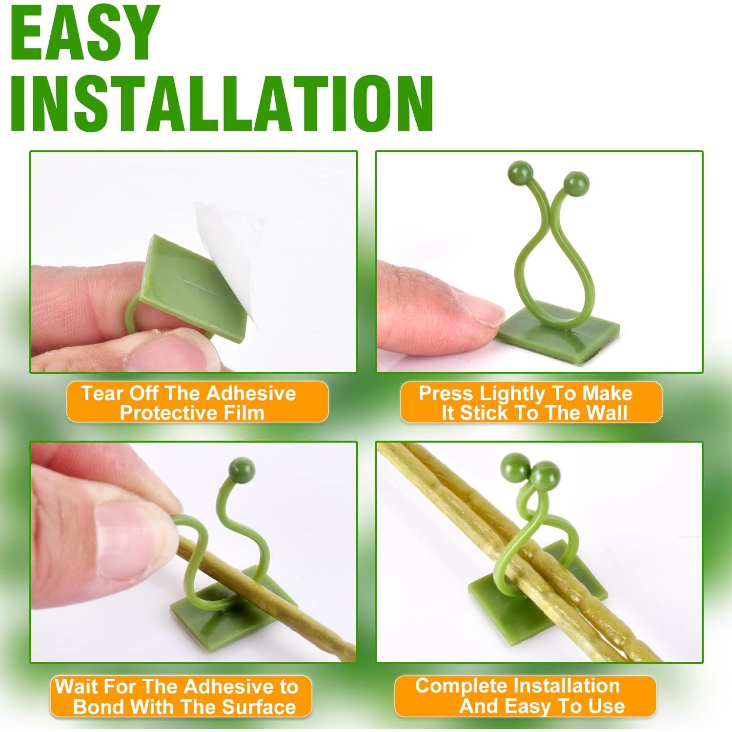 Clips de Pared para Plantas ALLWIN - 120 Piezas Verde
