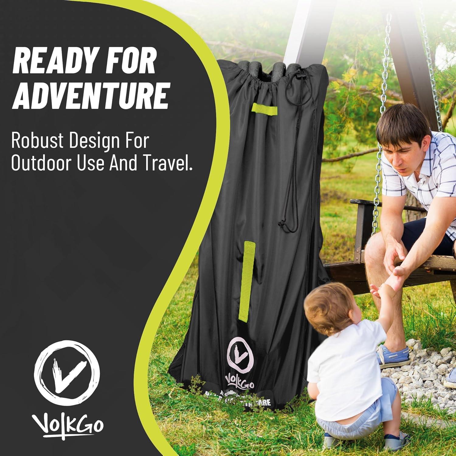 Bolsa de Cochecito Extra Grande Volkgo para Viaje Aéreo - Negro