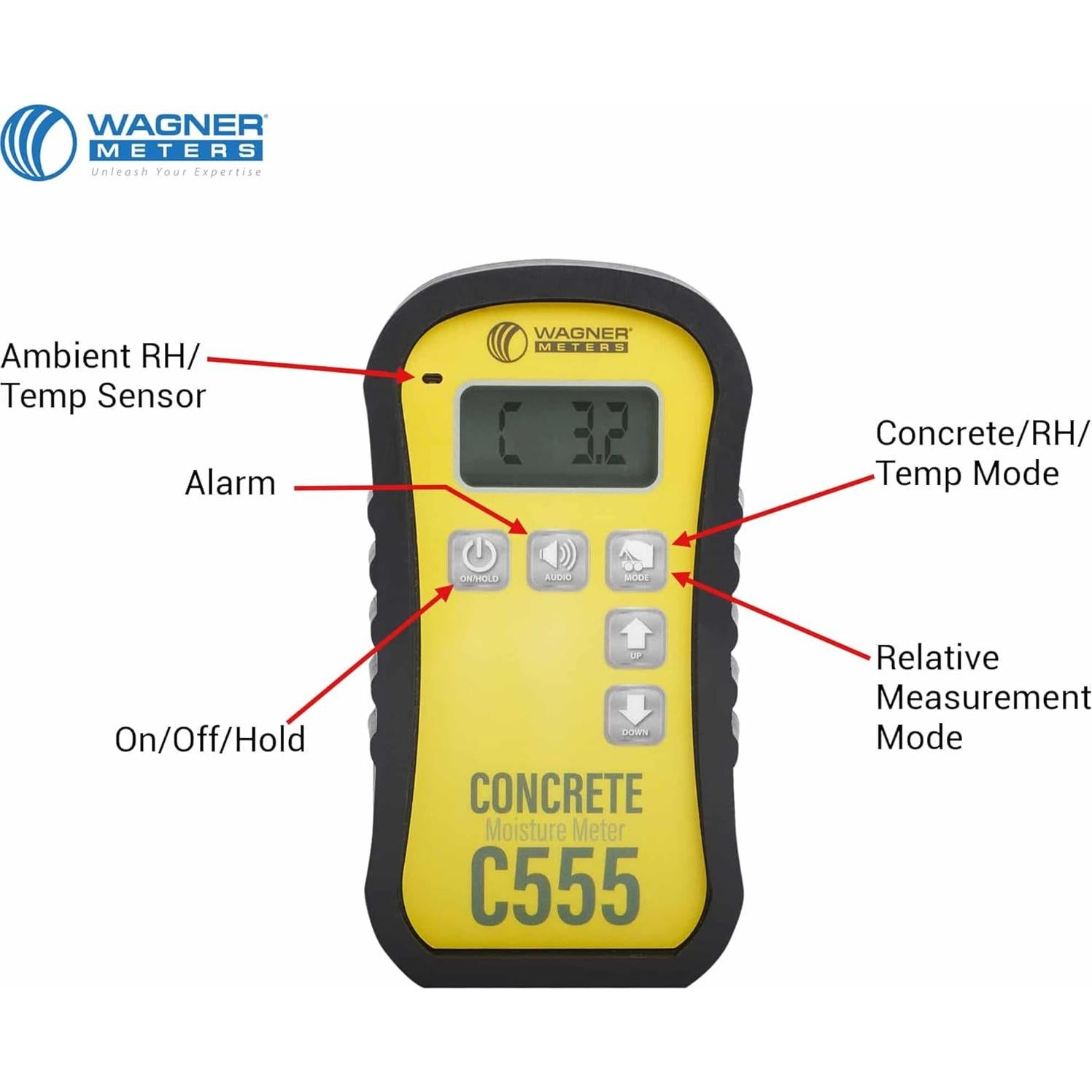 Medidor de Humedad de Concreto Wagner C555 - Rápido y No Destructivo