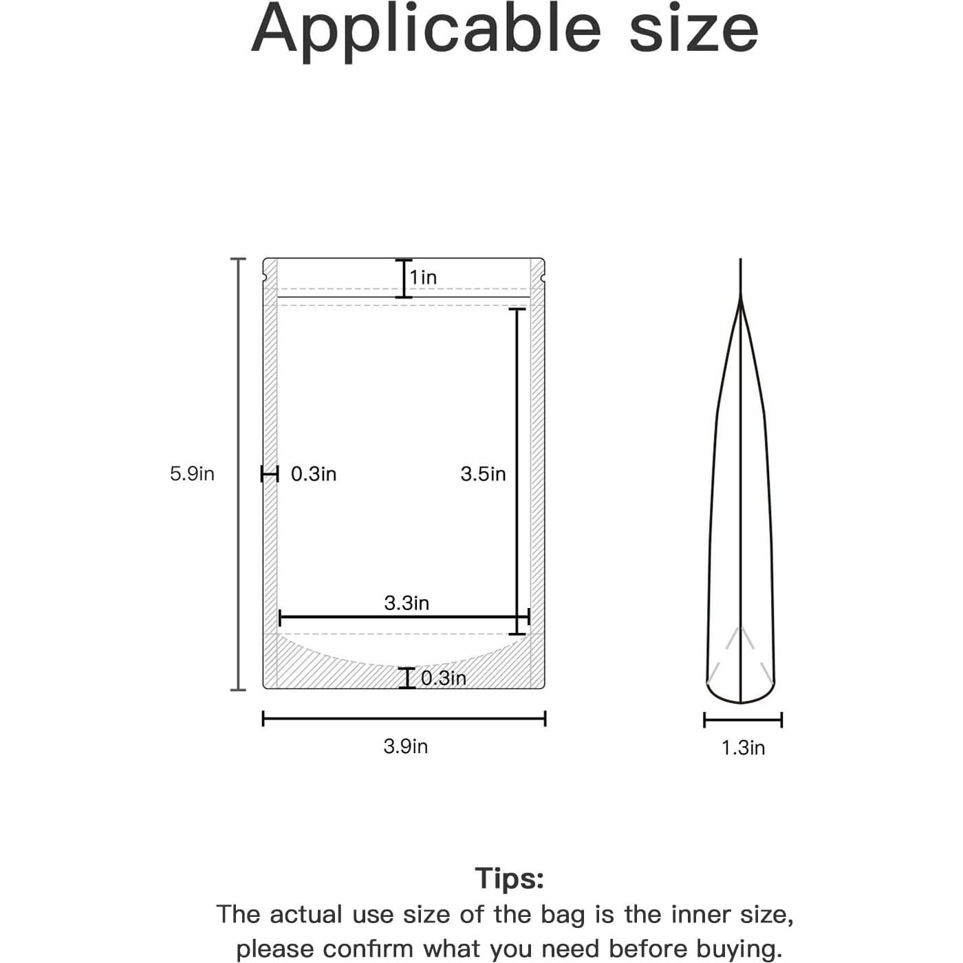 100 Bolsas Reutilizables Transparentes FireKylin 9.9x14.9 cm