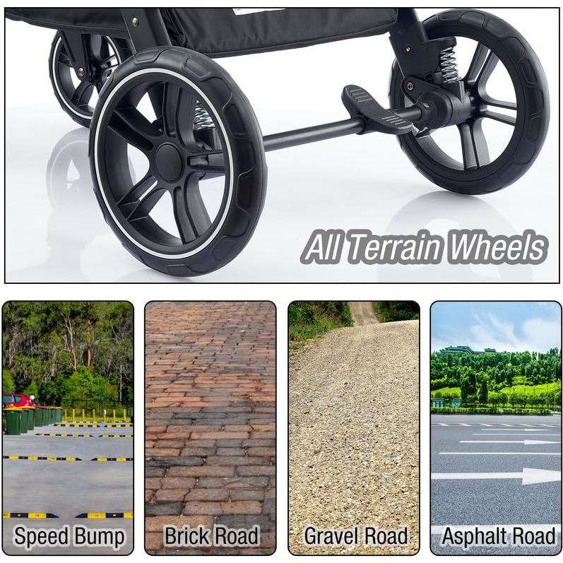 Carrito para Mascotas Tumitpet 2 en 1 Plegable Negro 15 kg