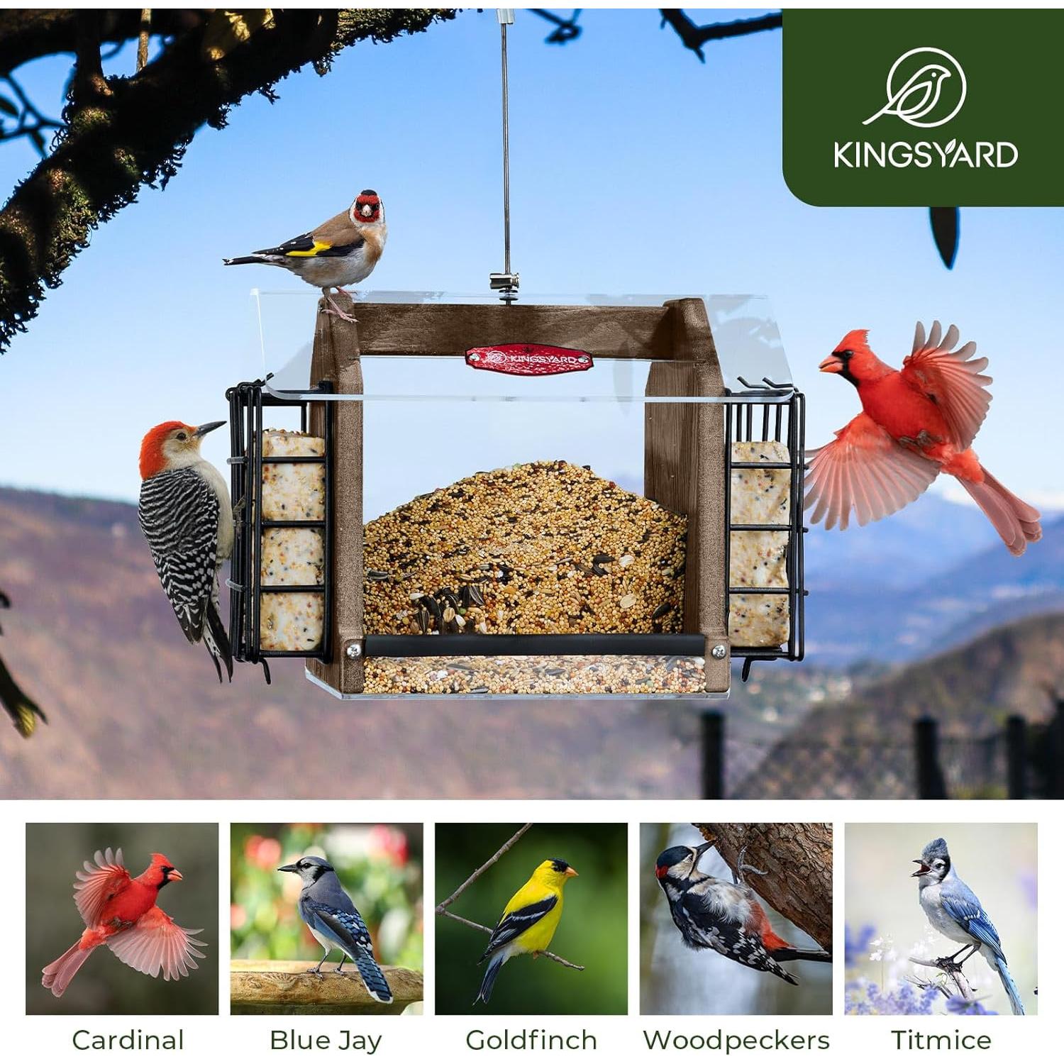 Comedero para Aves Kingsyard Colgante 1.36 kg Marrón