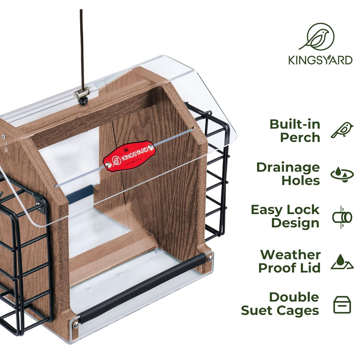 Comedero para Aves Kingsyard Colgante 1.36 kg Marrón