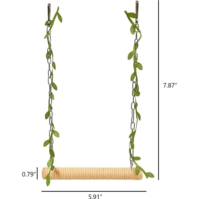 Columpio de Madera para Aves La La Pet 15 cm con Cuerda