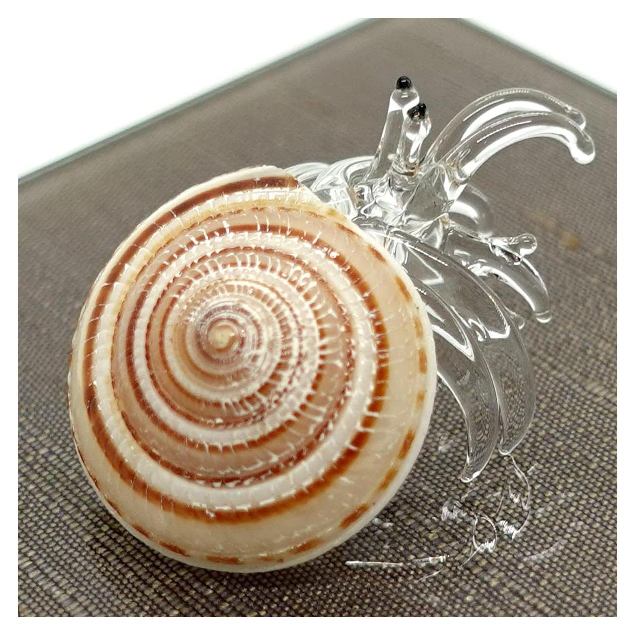 Concha de Mar Cangrejo Ermitaño Beige Sansukjai Vidrio Soplado
