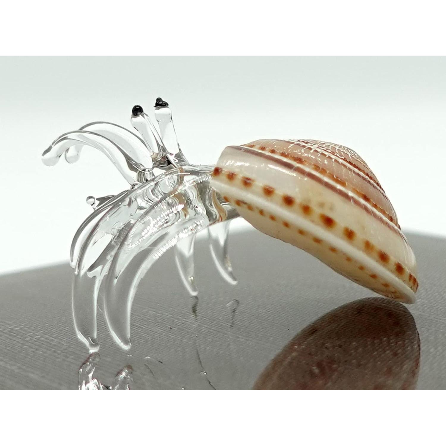 Concha de Mar Cangrejo Ermitaño Beige Sansukjai Vidrio Soplado