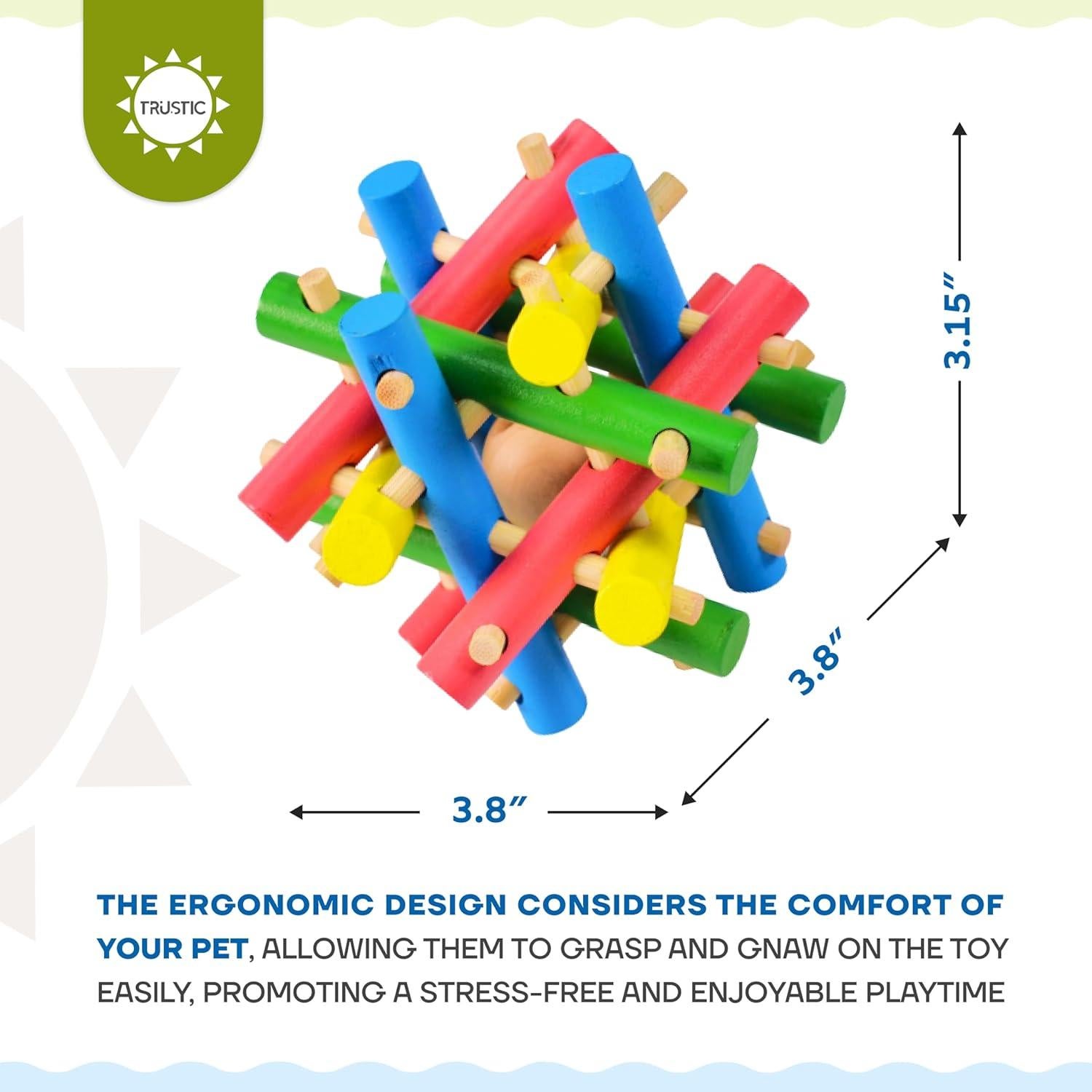 Juguete de Madera Natural para Mascotas Pequeñas Trustic