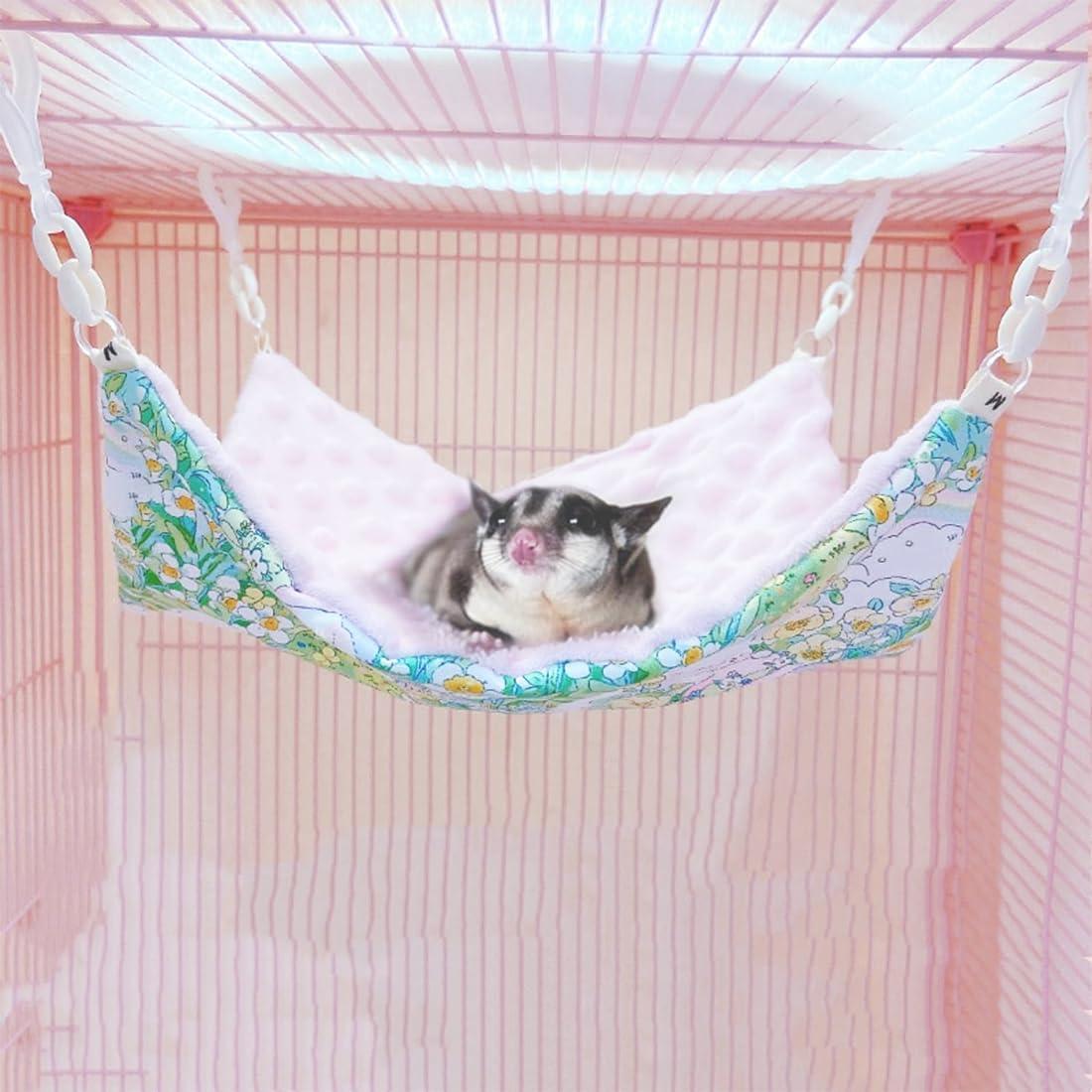 Hamaca para Ratas y Hámsters Fnaobai 25x25 cm Floral Verde
