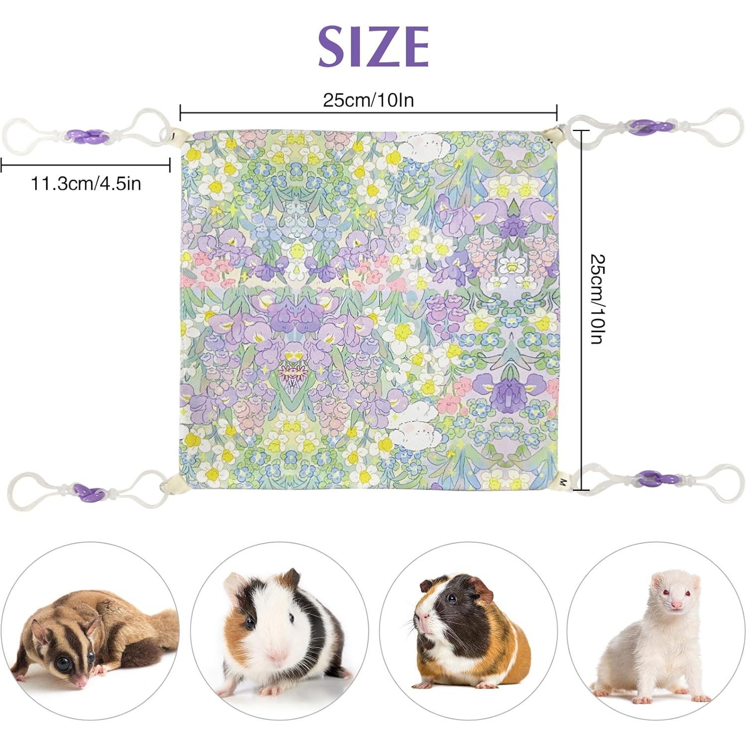 Hamaca para Ratas y Hámsters Fnaobai 25x25 cm Floral Verde