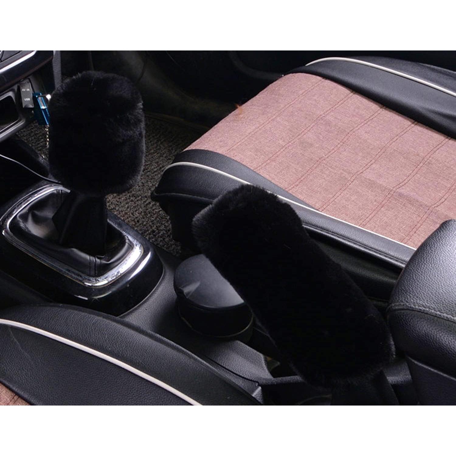 Cubierta de Volante de Coche Dotesy 38 cm Lana Sintética Negra