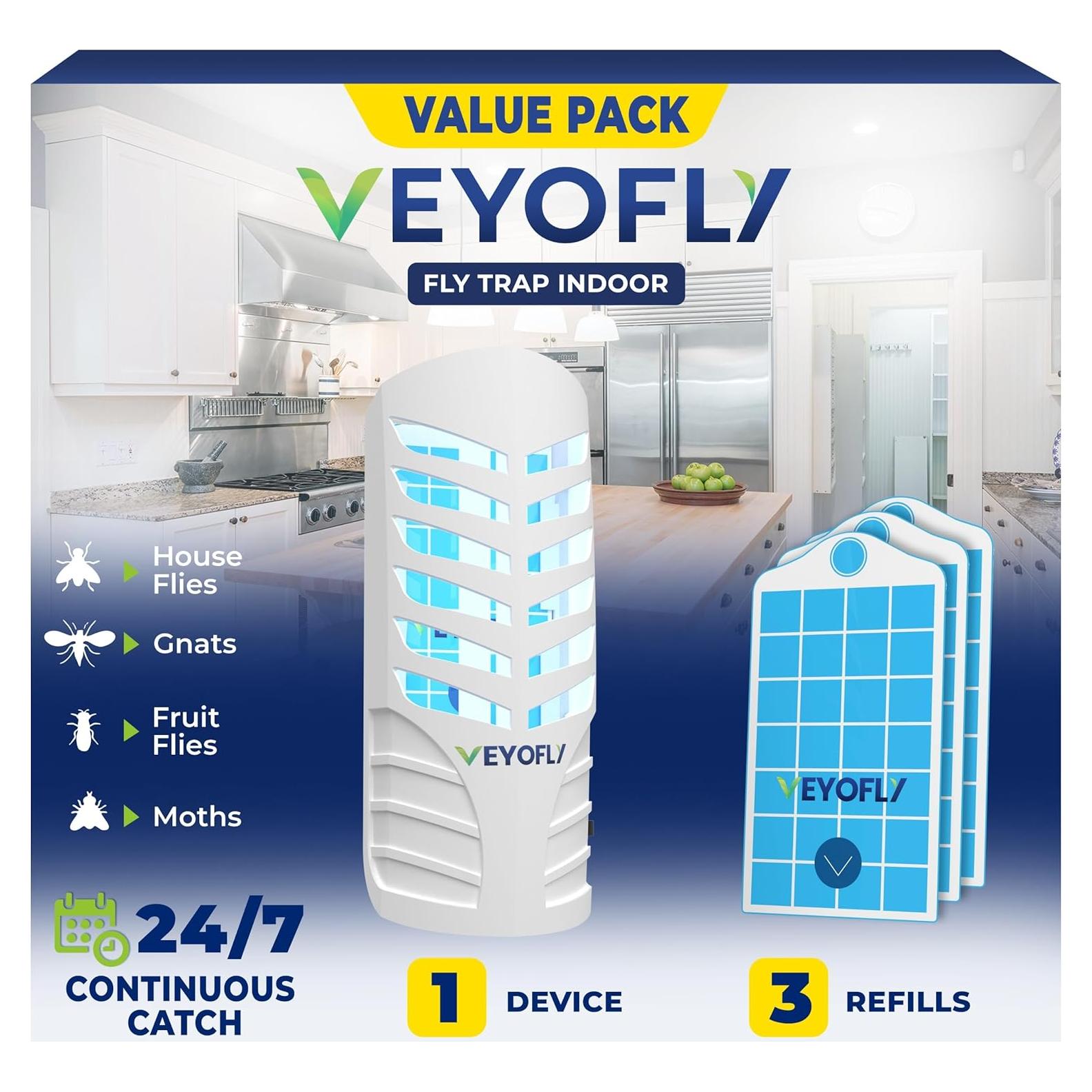 Trampa para Moscas de Fruta VEYOFLY VF02 Interior 1 Dispositivo + 3 Recargas