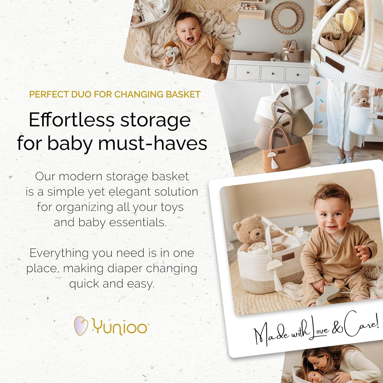 Caddy Organizador de Pañales Yunioo Ladrillo Algodón 35.5x22.9x17.8cm