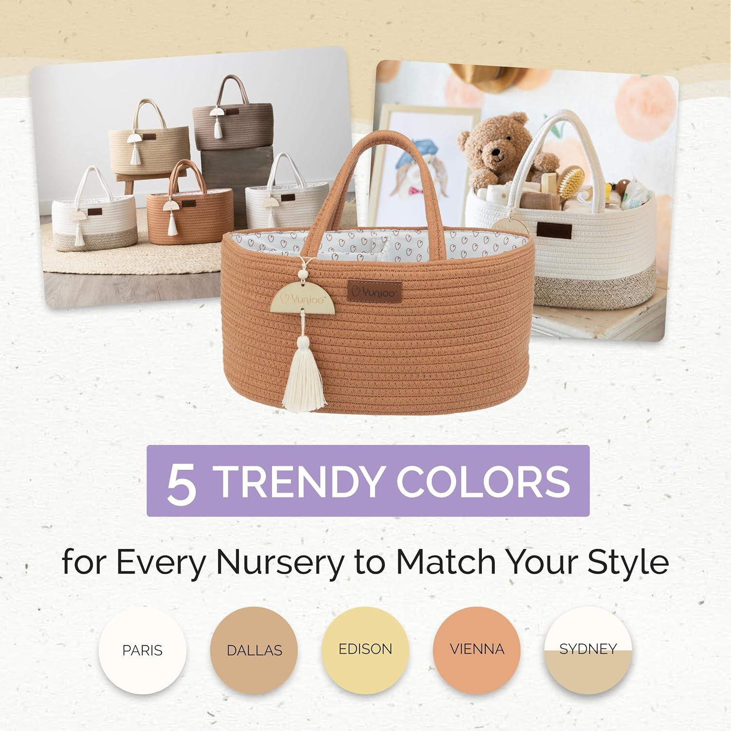 Caddy Organizador de Pañales Yunioo Ladrillo Algodón 35.5x22.9x17.8cm