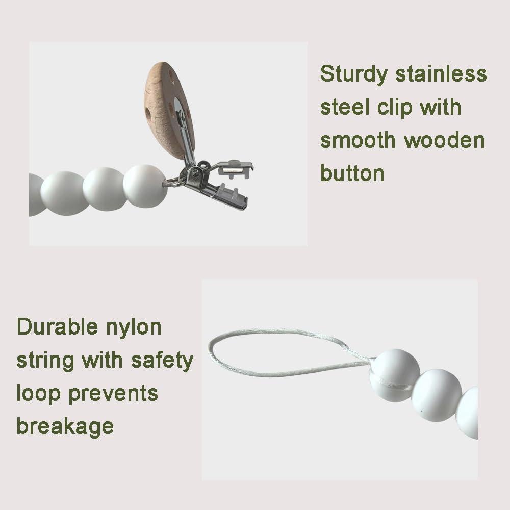 Clip de Chupete de Silicona para Bebé - Libre de BPA - 2 Piezas