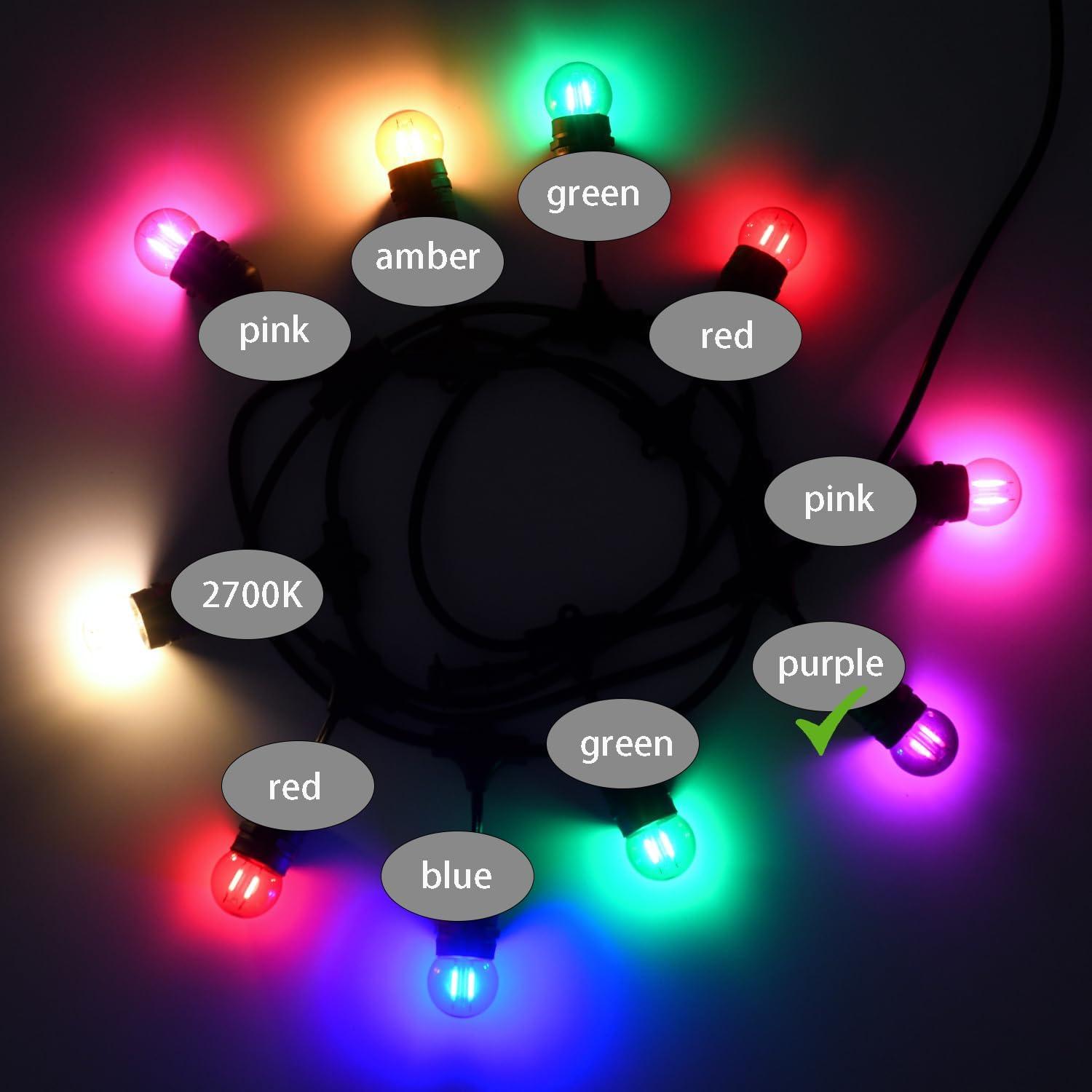 Bombilla LED Mini Globo 1W E26 Violeta 40mm Paquete de 6