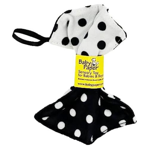 Papel para Bebés Mordedor Sensorial Punto Negro Blanco - Lavable