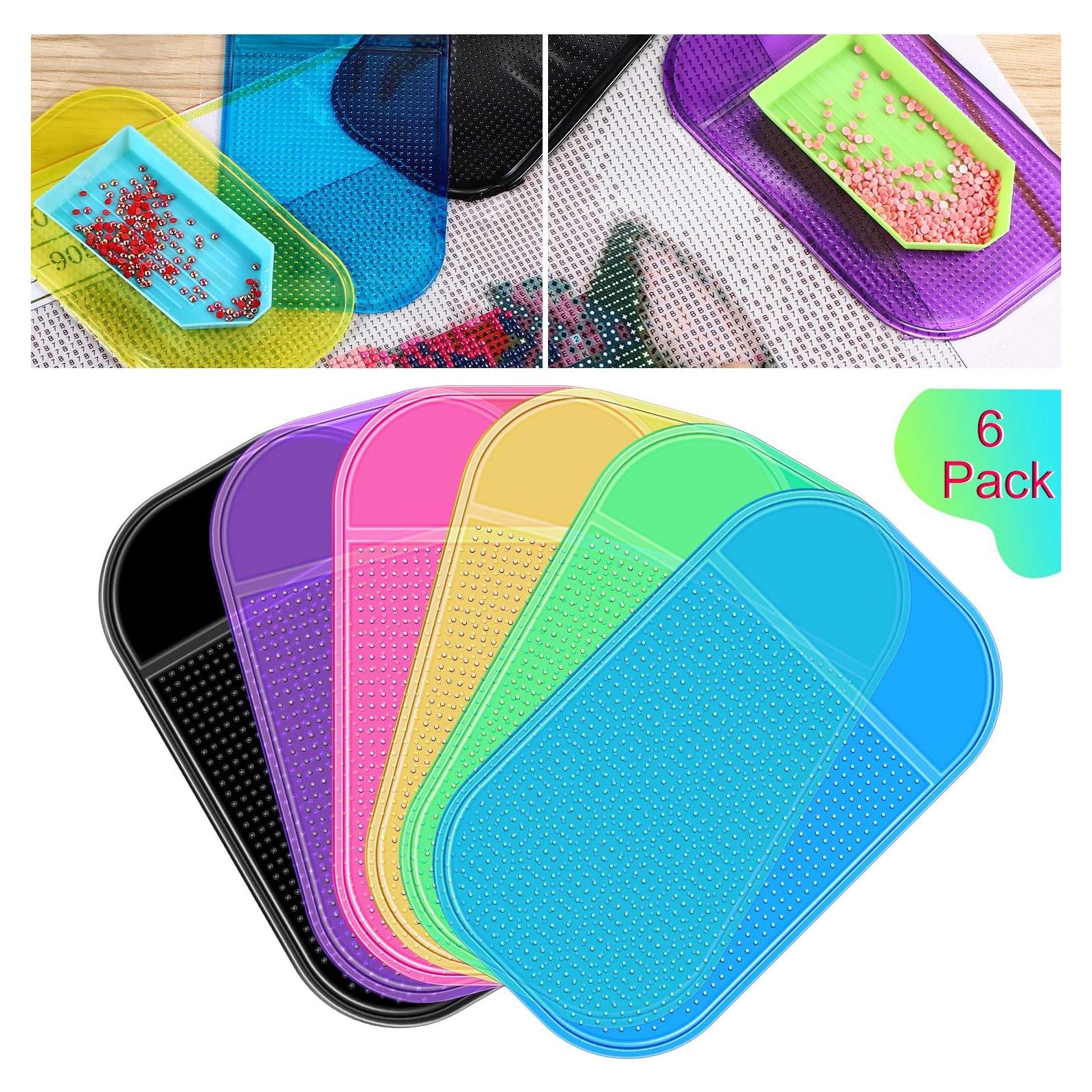 Blulu 6 Piezas Almohadillas Antideslizantes para Pintura de Diamante