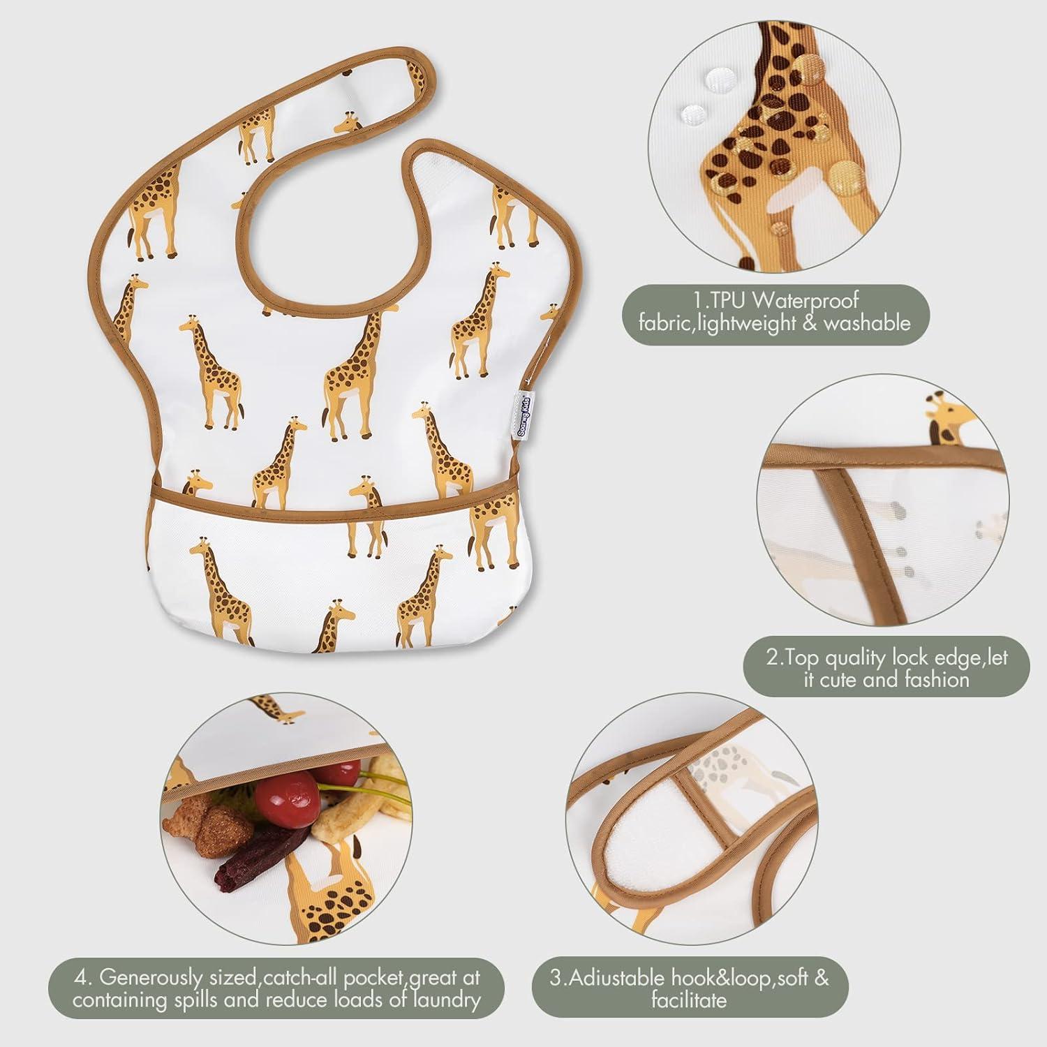 Baberos Impermeables Soarwg Kids - Paquete de 5 para Bebés