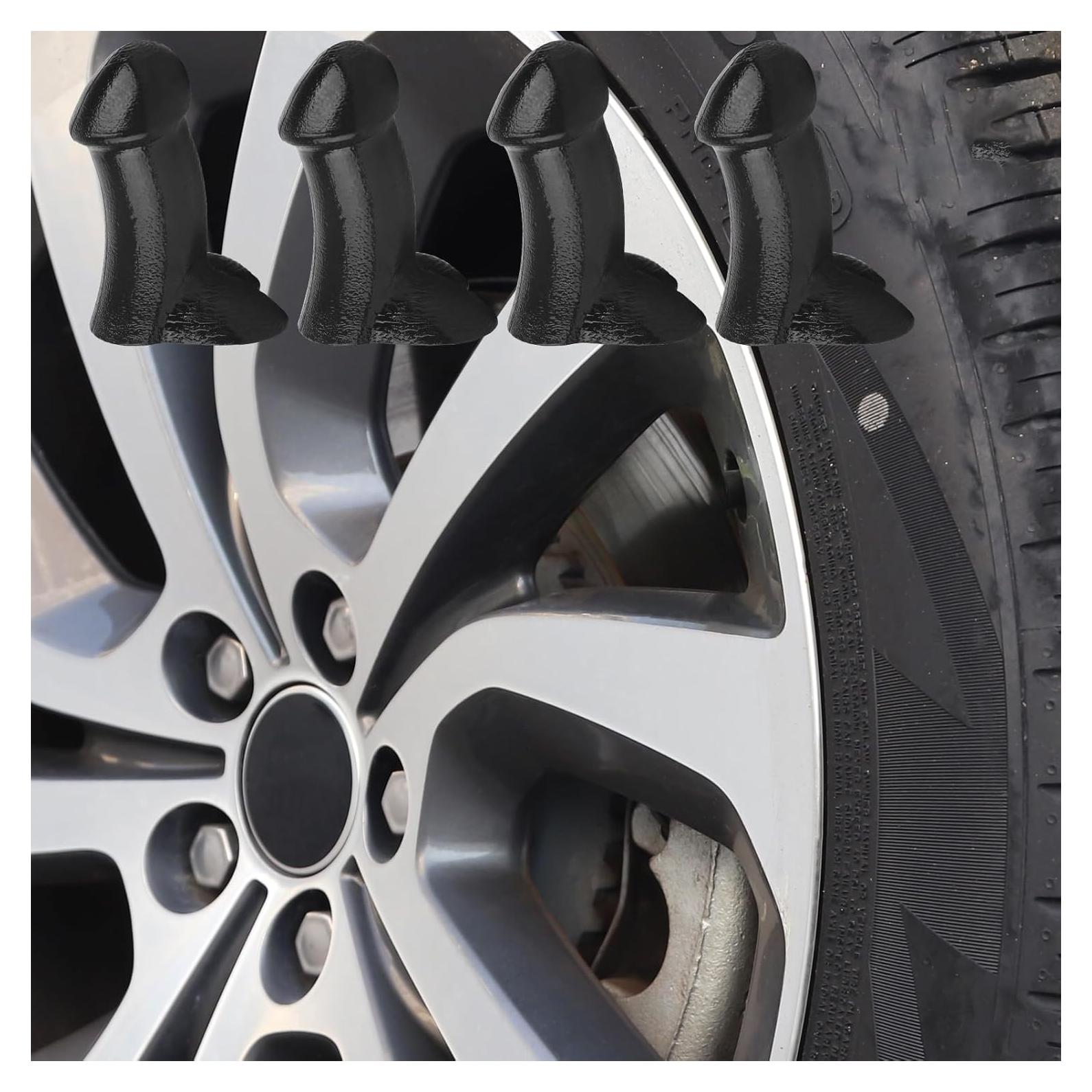 Tapa de Válvula Divertida Lymocsu 4PCS Negro Ajuste Universal