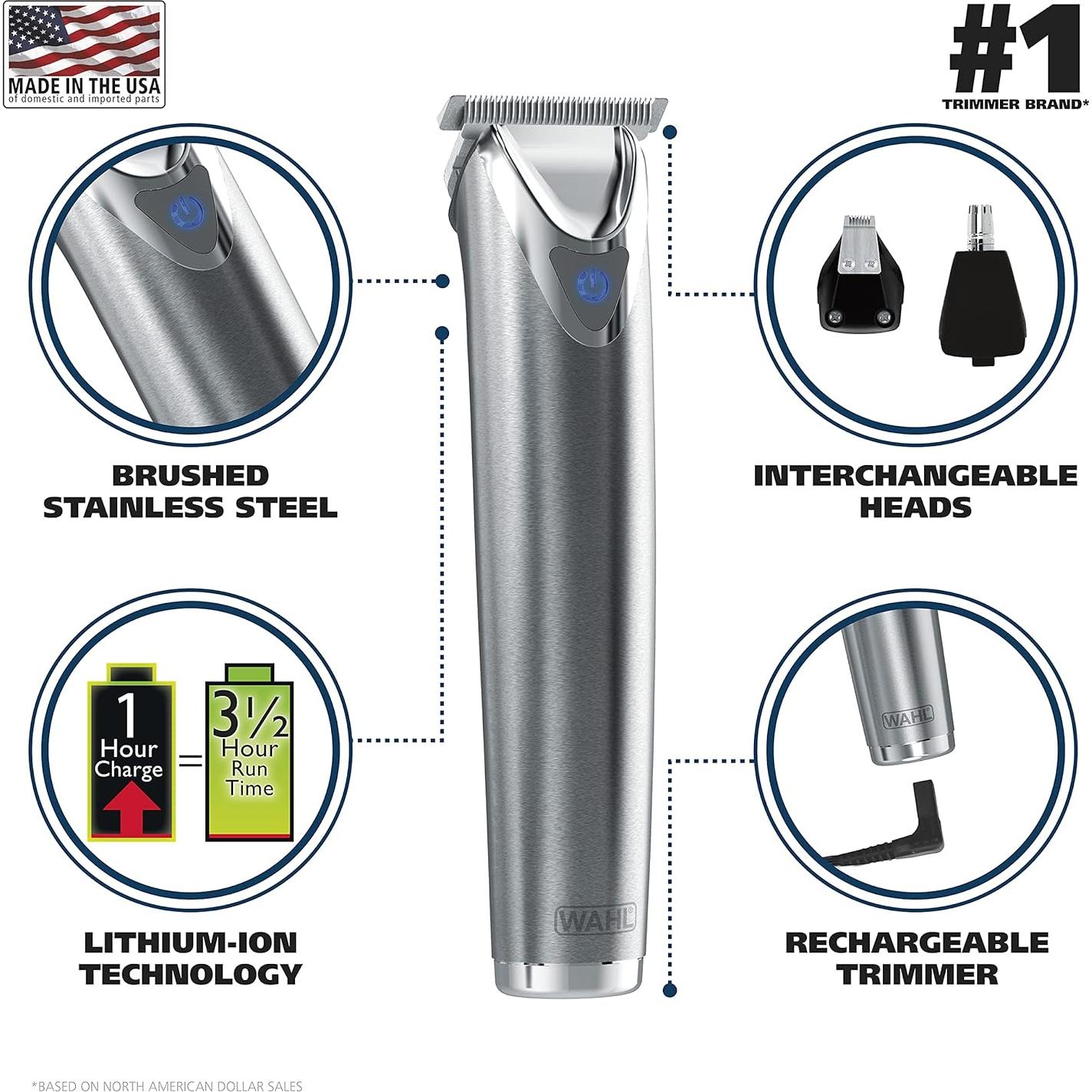 Recortadora de Barba Wahl 9818A Inalámbrica con Accesorios