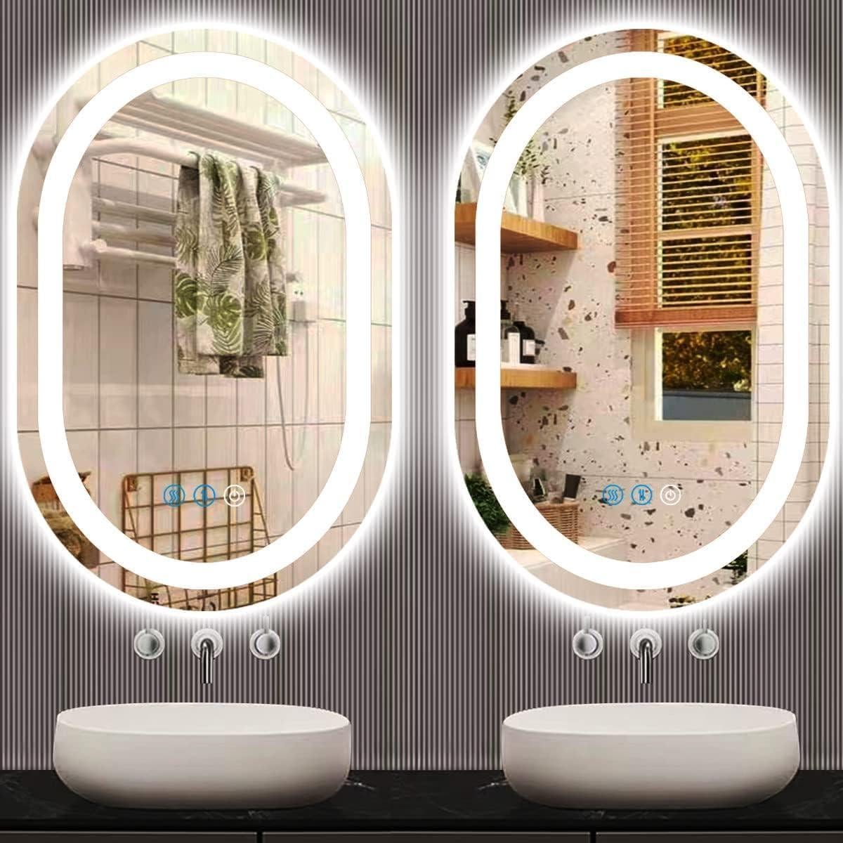 Espejo Ovalado LED THEKLA 61x40.6 cm con 3 Luces Regulables