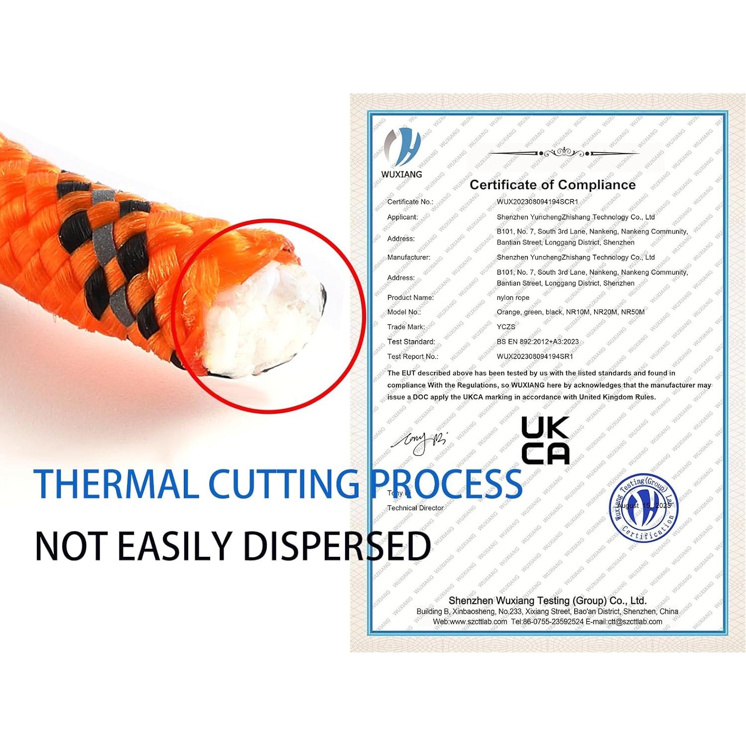 Cuerda Paracord 10m 750lb Nylon Reflectante YCZS Naranja