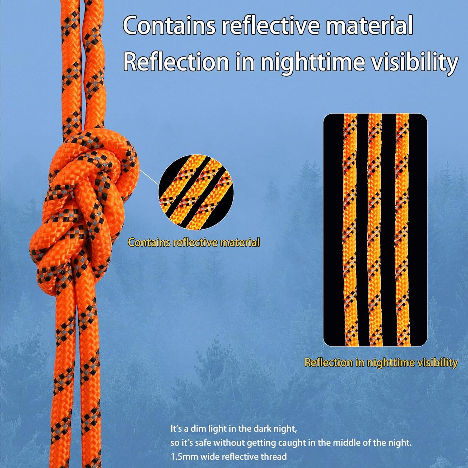 Cuerda Paracord 10m 750lb Nylon Reflectante YCZS Naranja