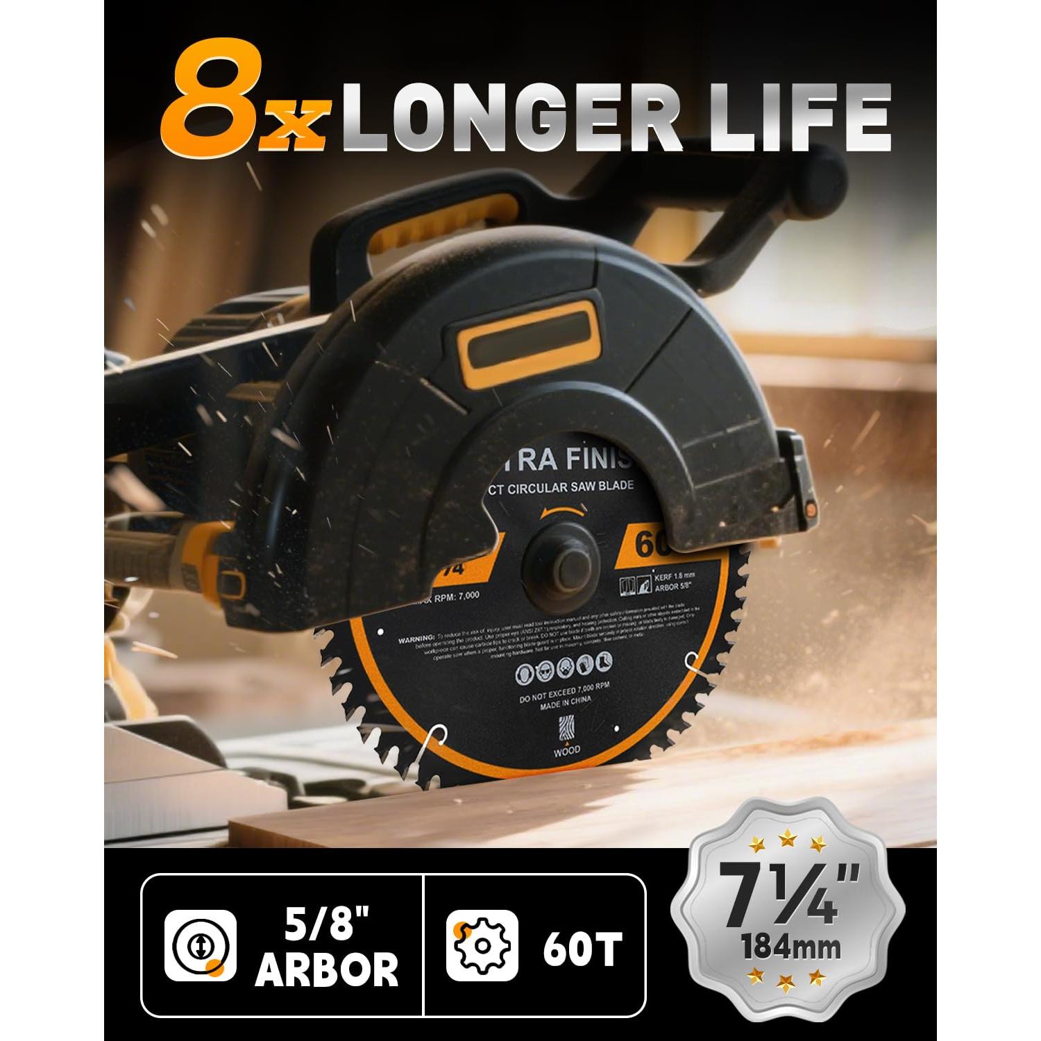 Hoja de Sierra Circular COMOWARE 7 1/4" 60T Carburo TCT