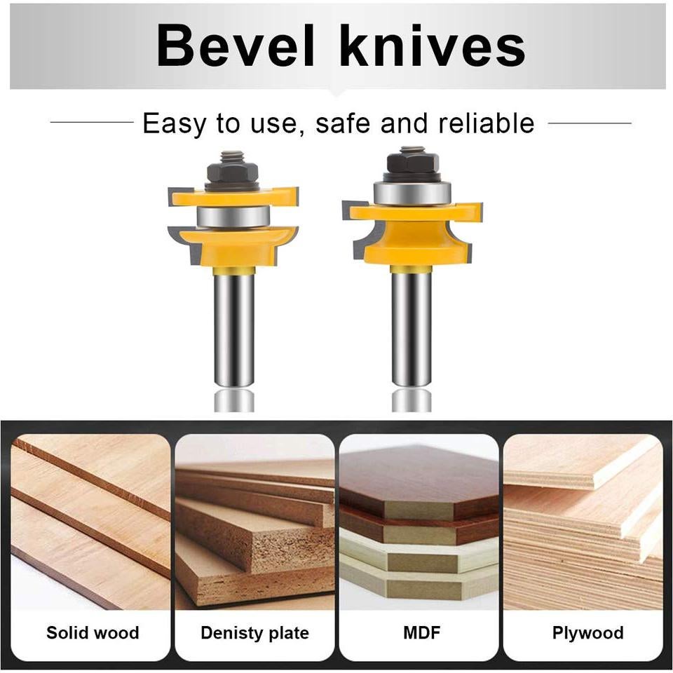 Juego de Brocas de Router LEATBUY 12.7mm Carburo 2 Piezas