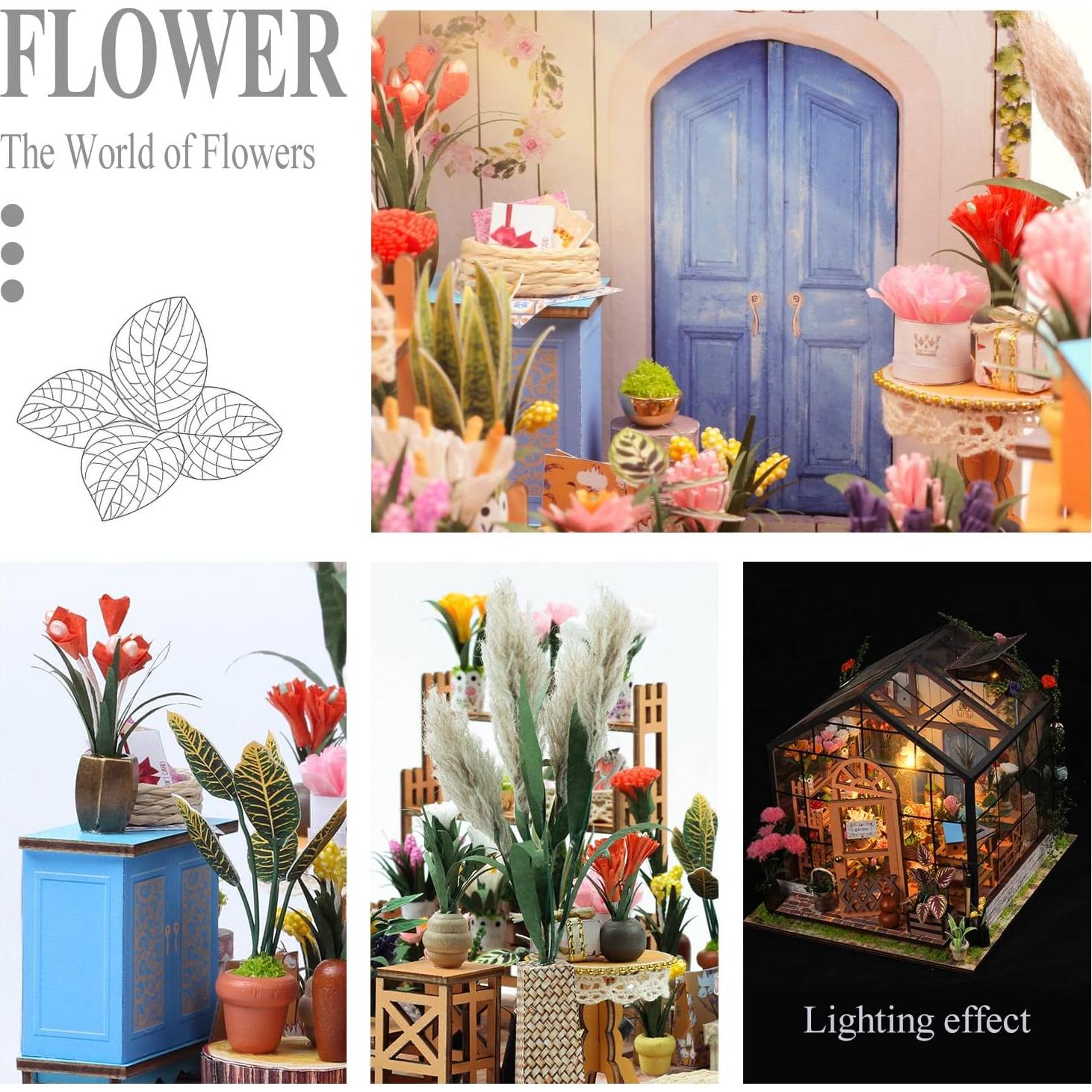 Kit de Casa Miniatura DIY Insgen TSZH201 Invernadero Verde 1:24