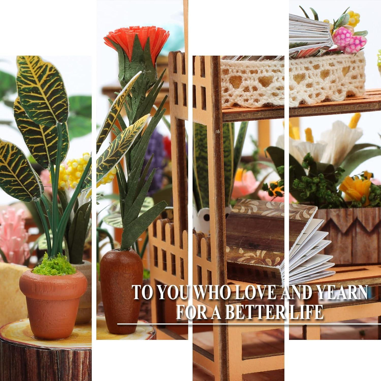 Kit de Casa Miniatura DIY Insgen TSZH201 Invernadero Verde 1:24